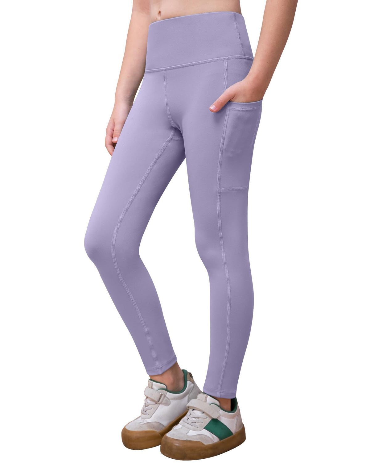 NORMOV Girls Flare Yoga Pants with Pockets,Bell Bottom Wide Leg Athletic Leggings for Teen Kids5-15 Years Old