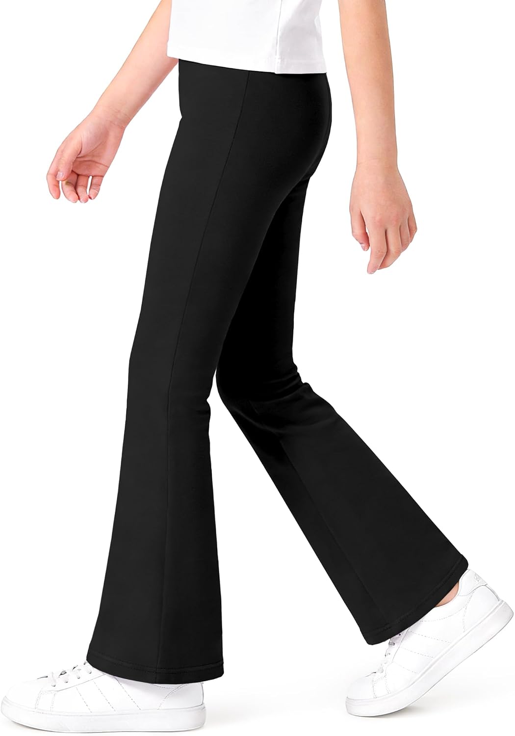 Auranso Girls Flare Leggings School Uniform Pants Kids Cotton Bell Bottoms