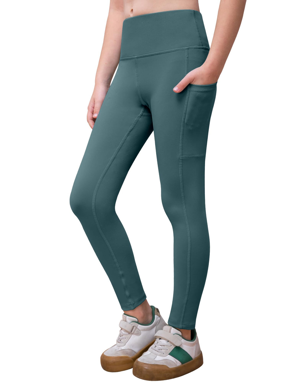 NORMOV Girls Flare Yoga Pants with Pockets,Bell Bottom Wide Leg Athletic Leggings for Teen Kids5-15 Years Old