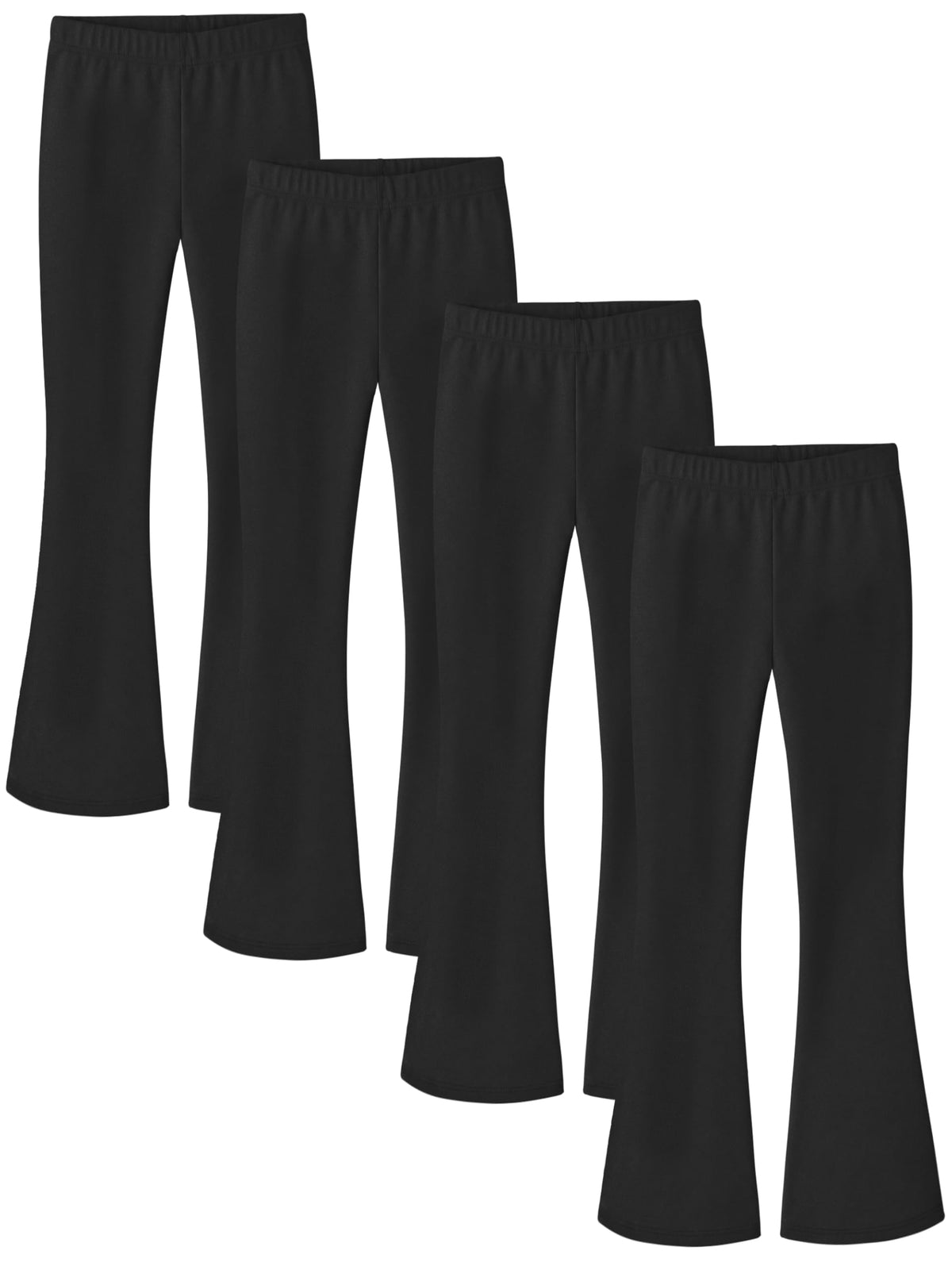 Poroka 4 Pack Girls Fleece Lined Flare Leggings Winter Bell Bottom Pants