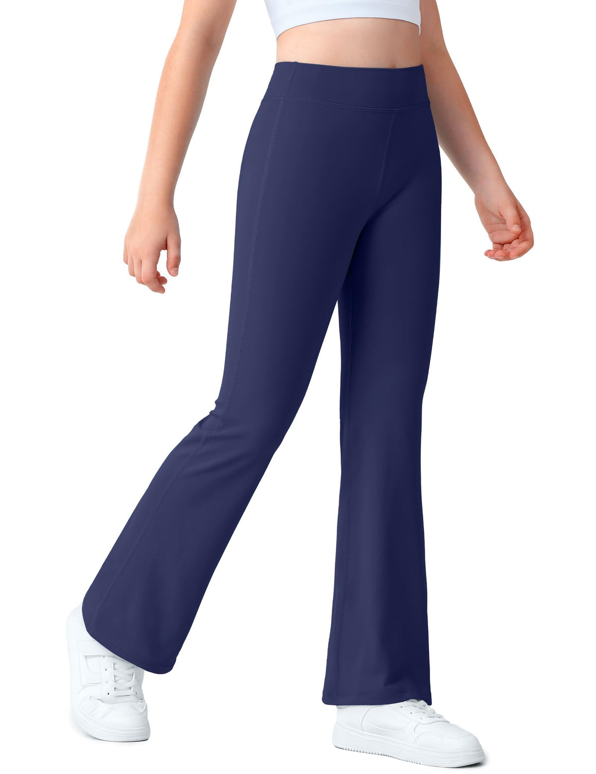 JOCMIC Girls Flare Leggings Kids School Uniform Bell Bottom Pants for Yoga