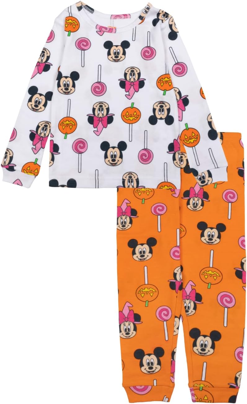 Disney unisex-child 2-piece Snug-fit Cotton Holiday Pajama Set, Soft & Cute for Kids