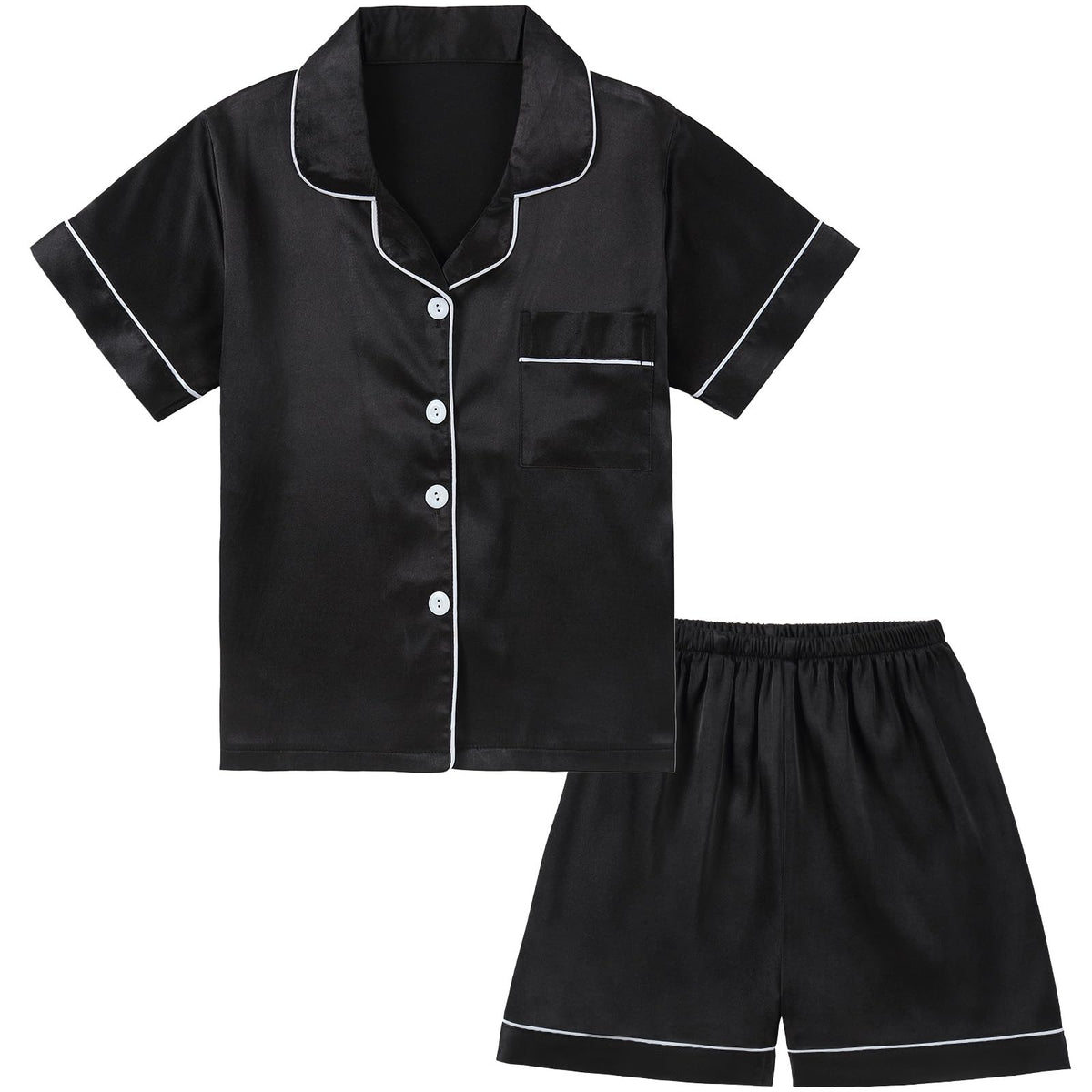 DIPUG Girls Pajamas Satin Pjs Short Sleeve Sleepover Party Gift