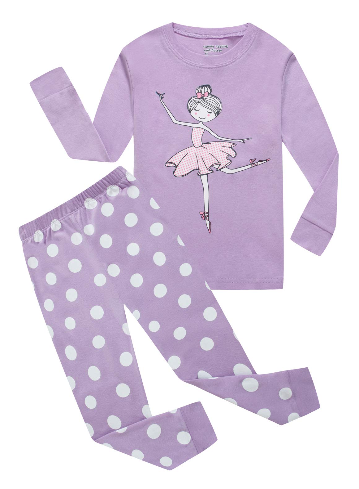 Family Feeling Kids & Toddler Girls Boys Pajamas 2 Piece Pjs Set 100% Cotton Sleepwear
