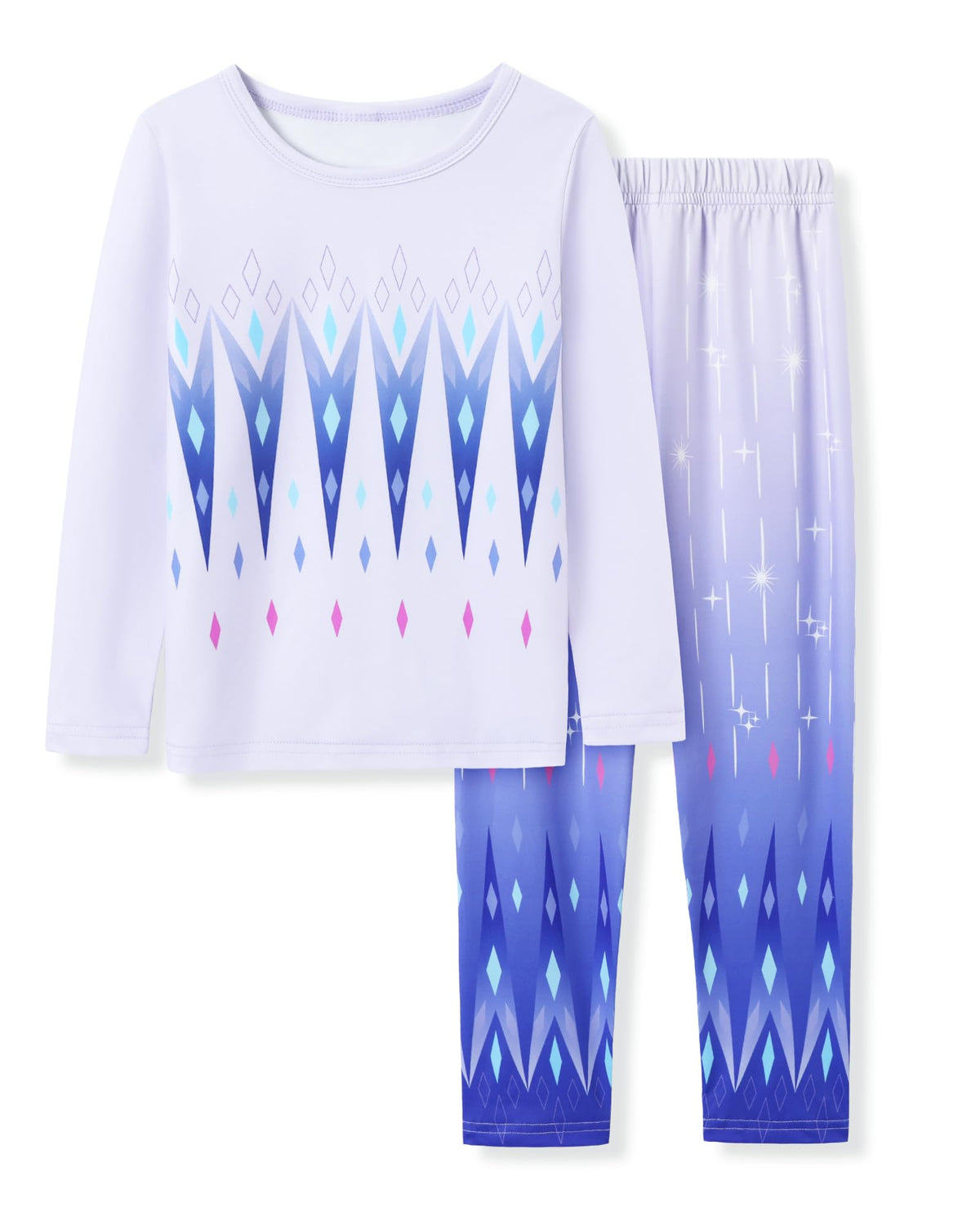CARETOO Girls Pajama Set Long Sleeve Top Long Pants Pajamas Kids Tie Dye Cute Pattern Pj Sets Sleepwear for 3-12Y