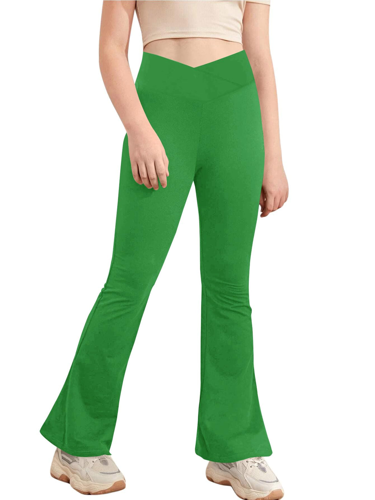Esobo Girls Flare Leggings Kids High Waist Yoga Dance Pants Bell Bottoms