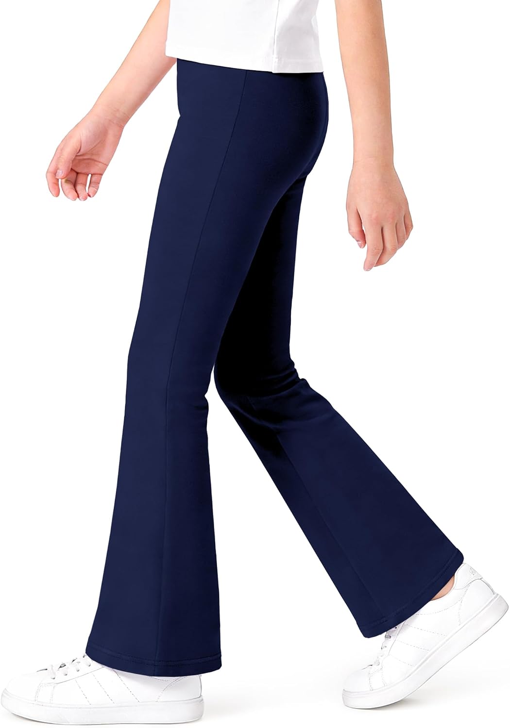 Auranso Girls Flare Leggings School Uniform Pants Kids Cotton Bell Bottoms