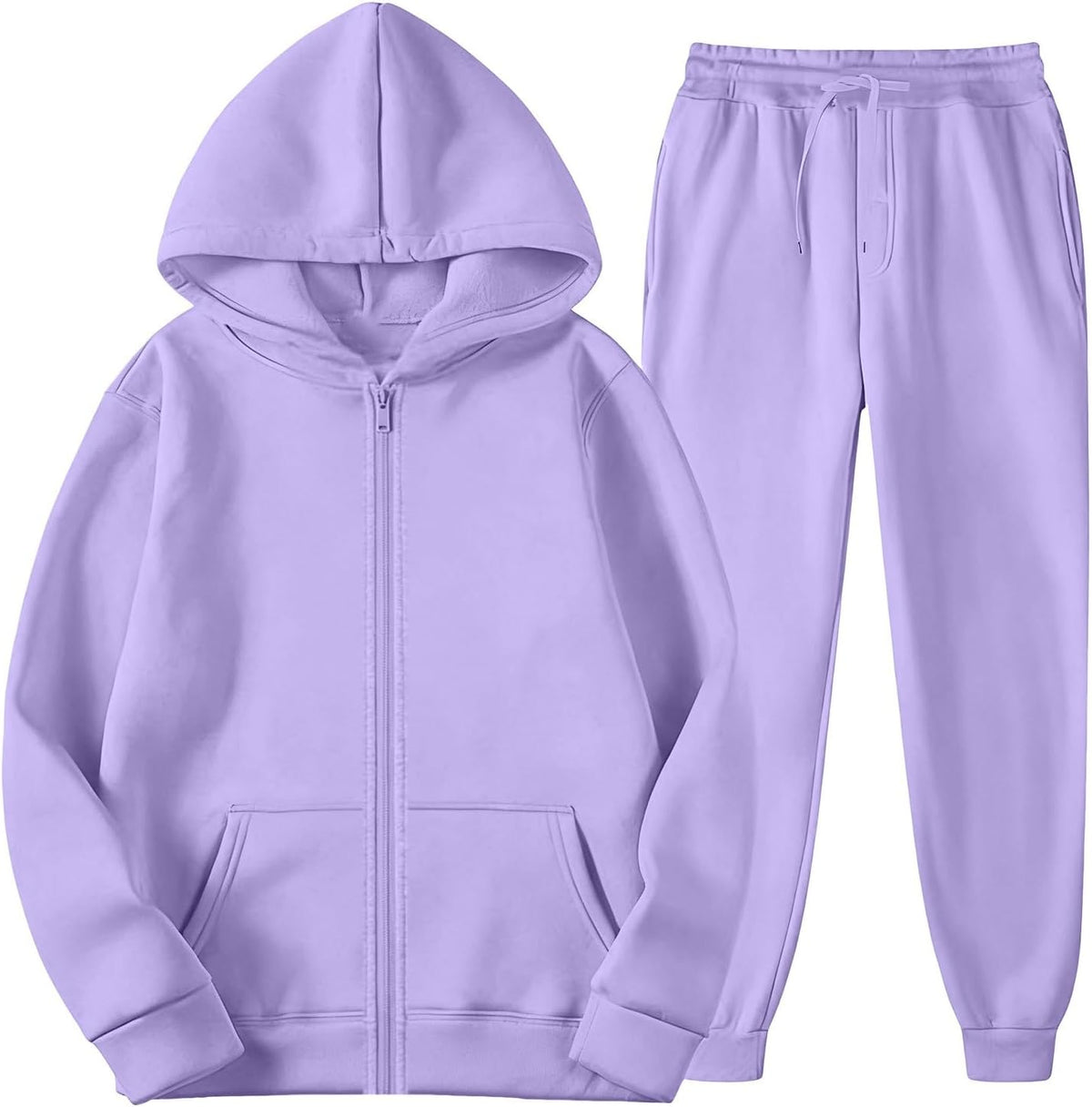 Girls Sweatsuit Fall Winter Kid Zip up Hoodie and Sweatpants Set 2-14 Years