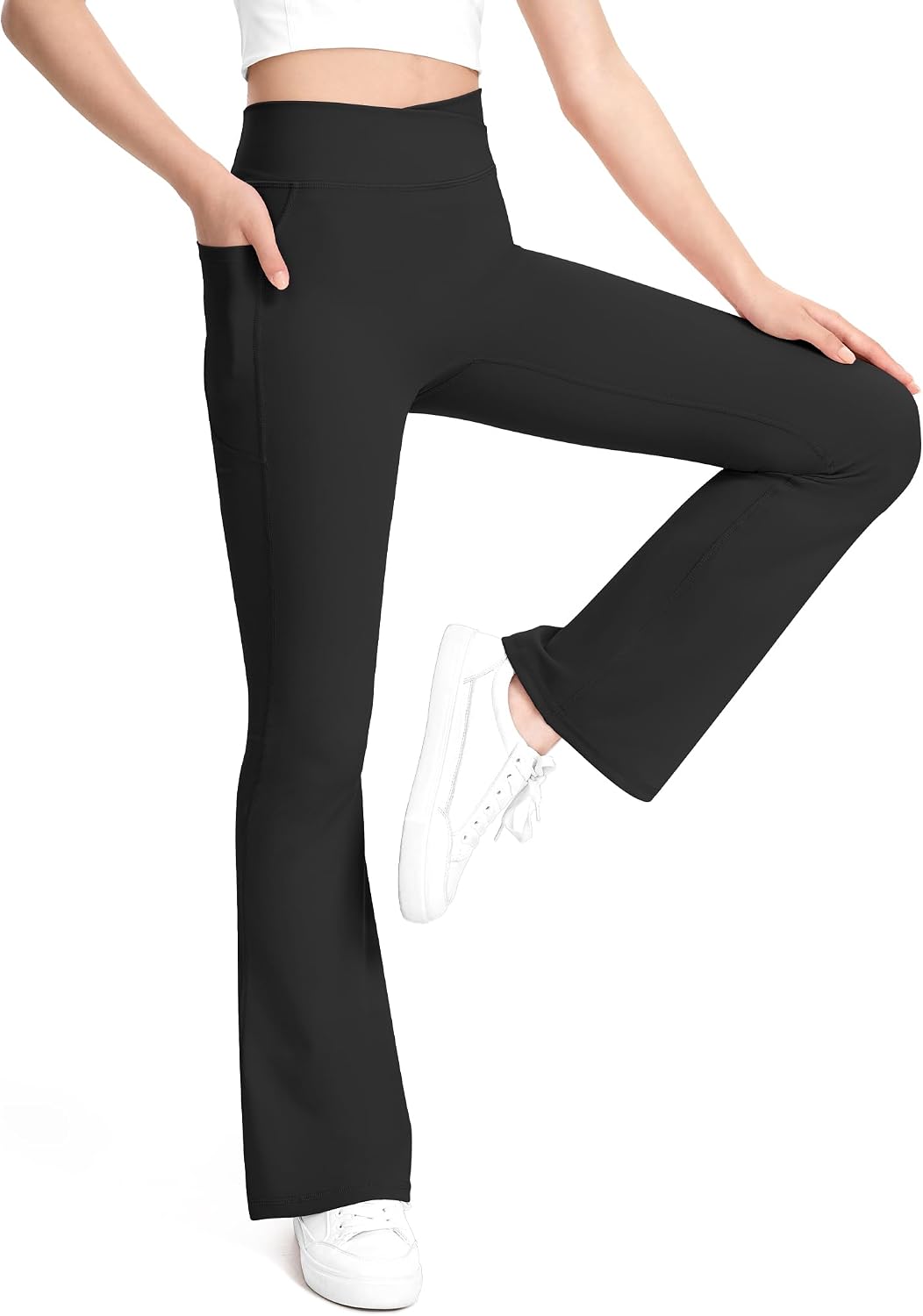 KEREDA Girls Flare Leggings High Waist Bell Bottoms for Kids Yoga Pants