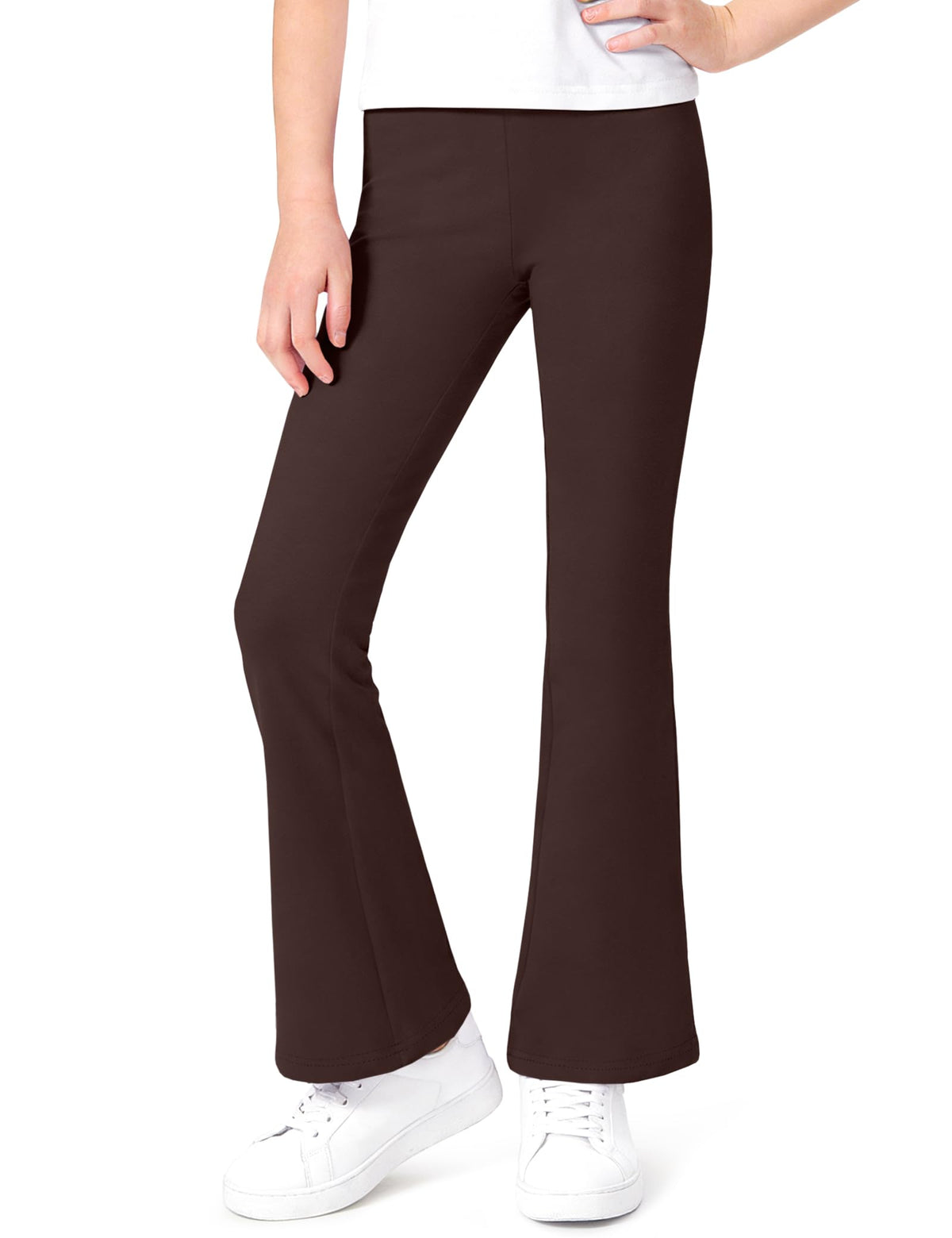 Auranso Girls Flare Leggings School Uniform Pants Kids Cotton Bell Bottoms
