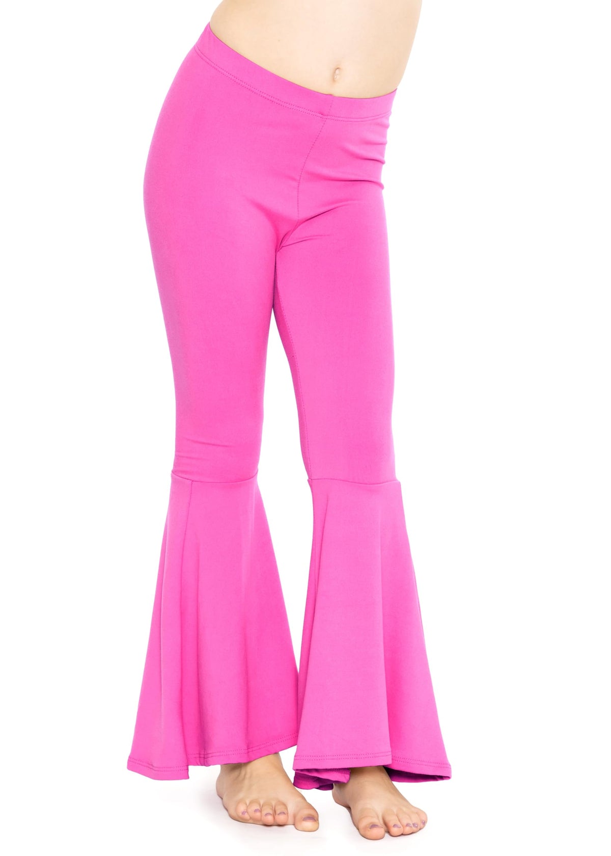 STRETCH IS COMFORT Girls Stretch Bell Bottoms Flare Pants Little | Big Kid Ruffle Bootcut Leggings | Sizes 2-14