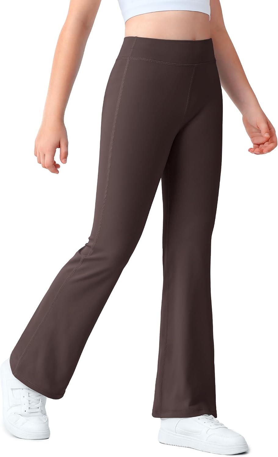 JOCMIC Girls Flare Leggings Kids School Uniform Bell Bottom Pants for Yoga