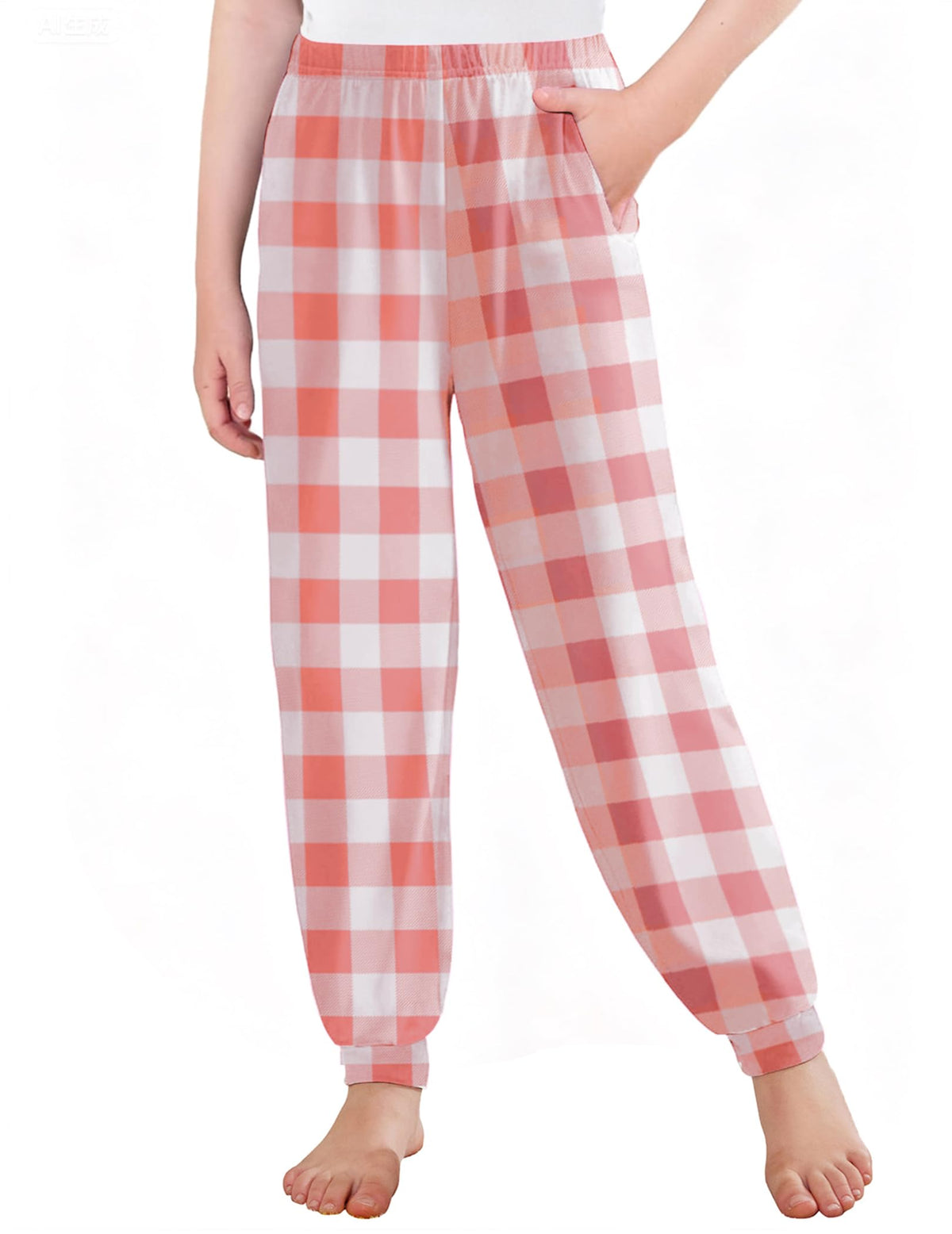 Arshiner Girls Pajama Pants Kids Plaid Pj Pants Comfy Lounge Bottoms