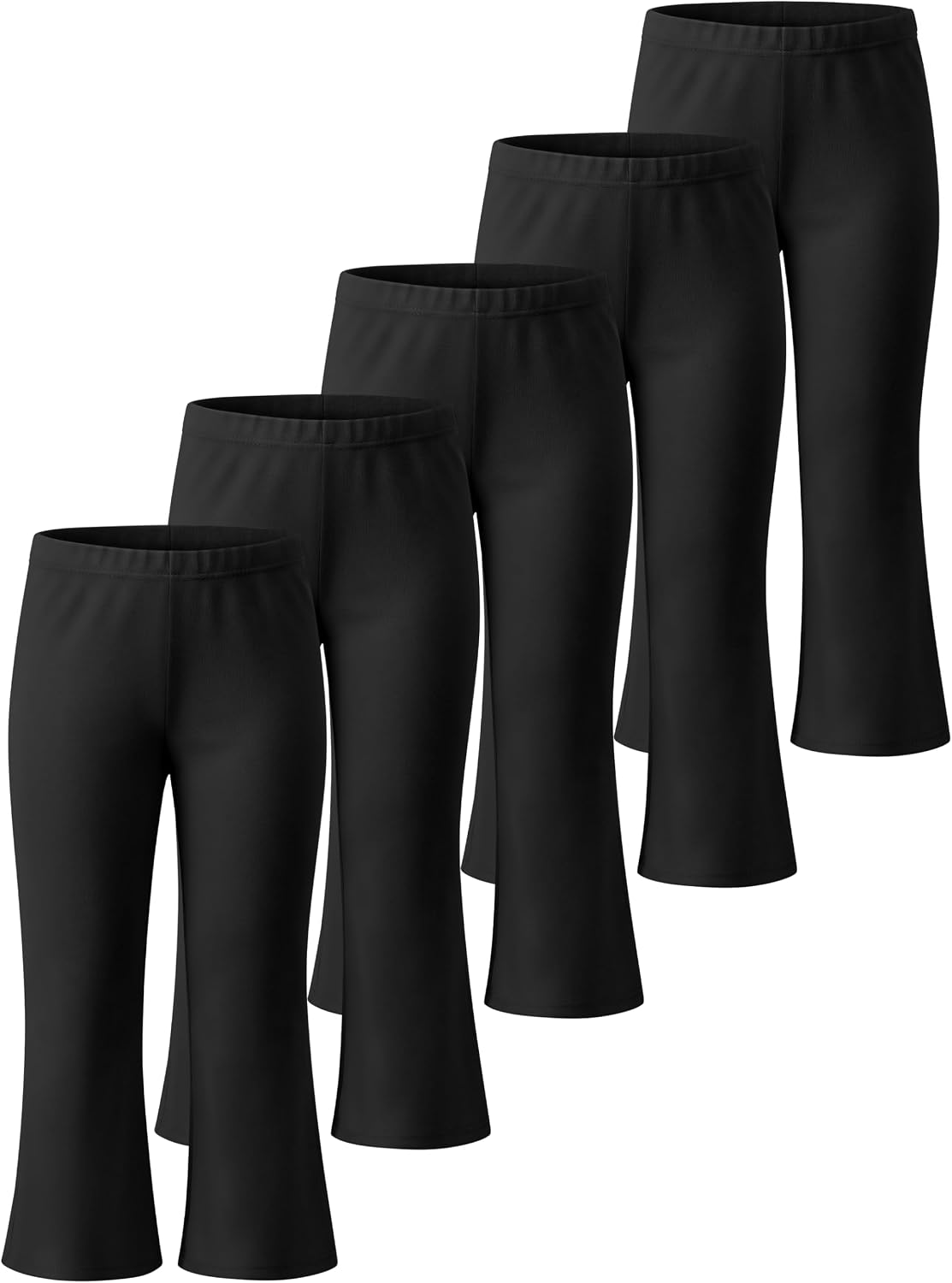 Poroka 5 Pack Toddler Girls Flare Pants Cotton Stretch Bell Bottom Leggings