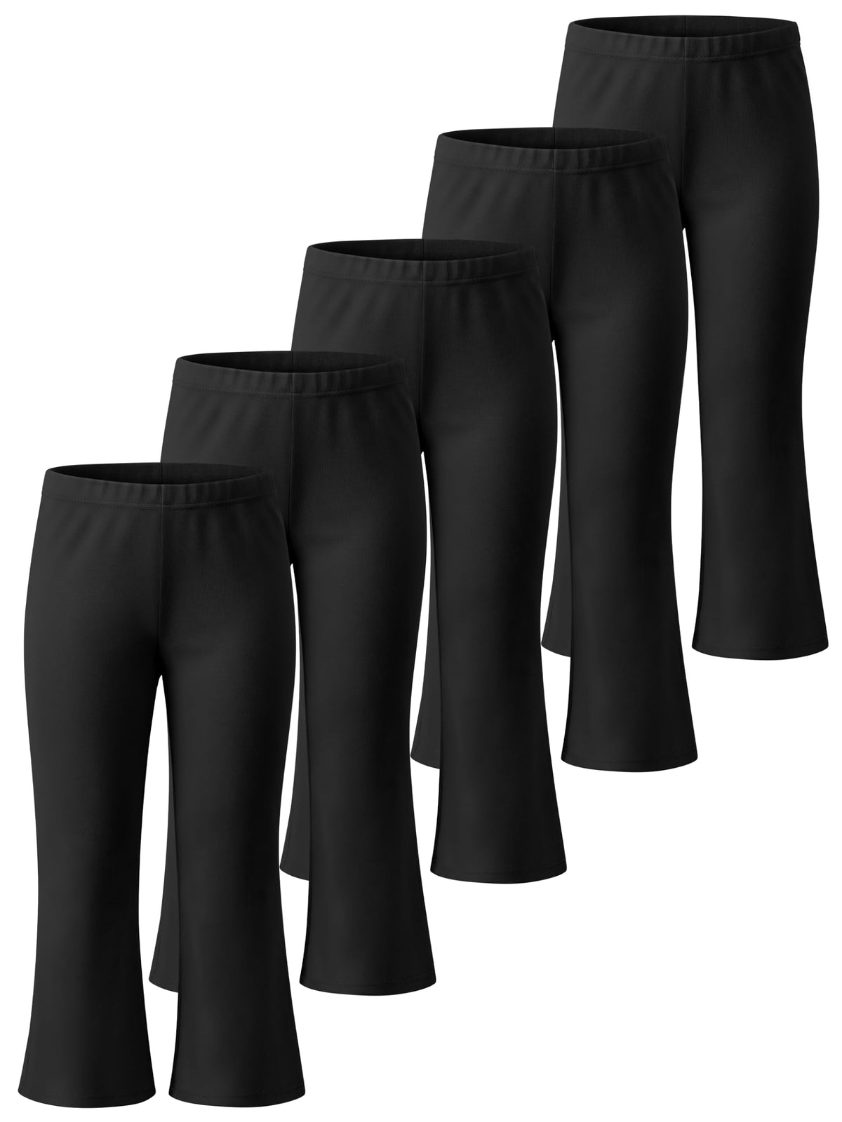 Poroka 5 Pack Toddler Girls Flare Pants Cotton Stretch Bell Bottom Leggings