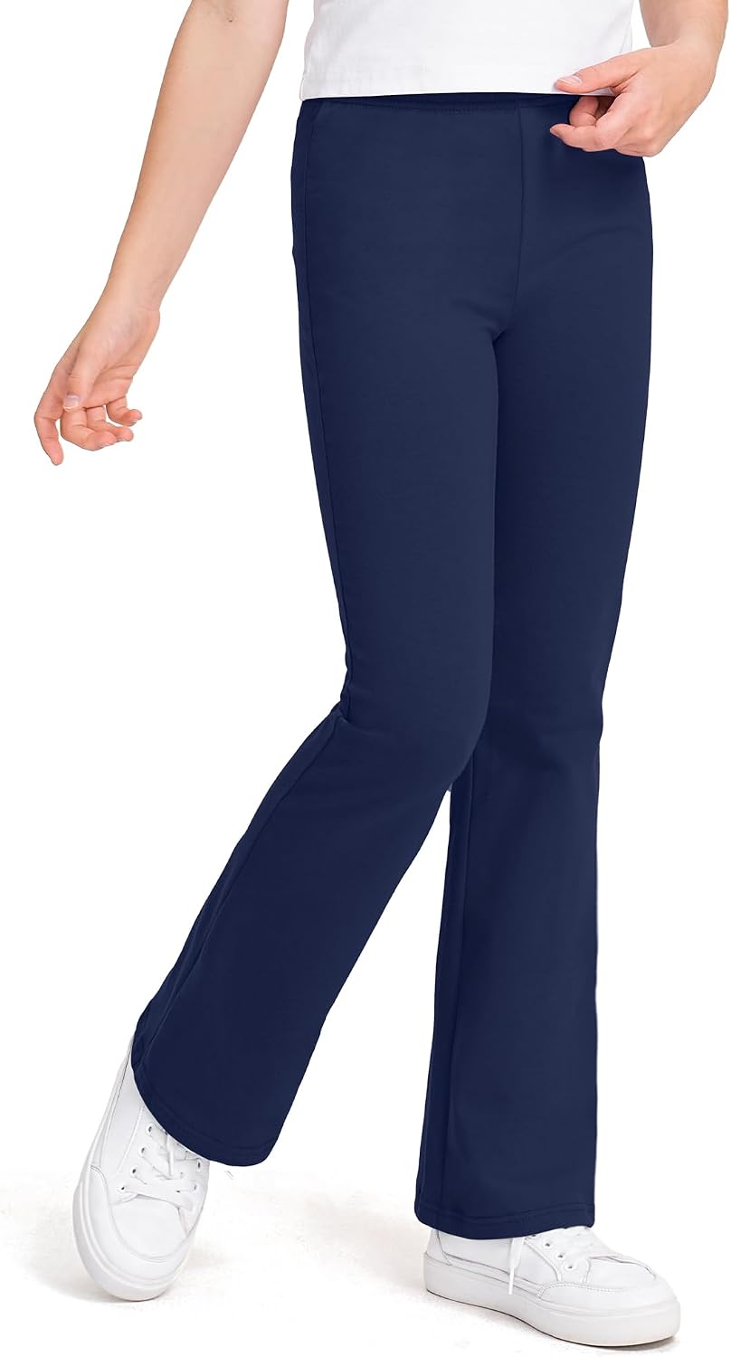 KEREDA Girls Flare Leggings School Uniform Pants for Kids Bell Bottoms