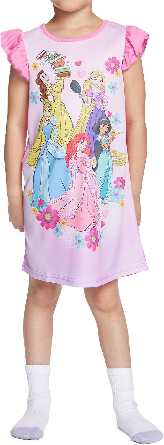 Disney Girls' 3-pack Nightgowns, Comfortable Sleepwear Gowns