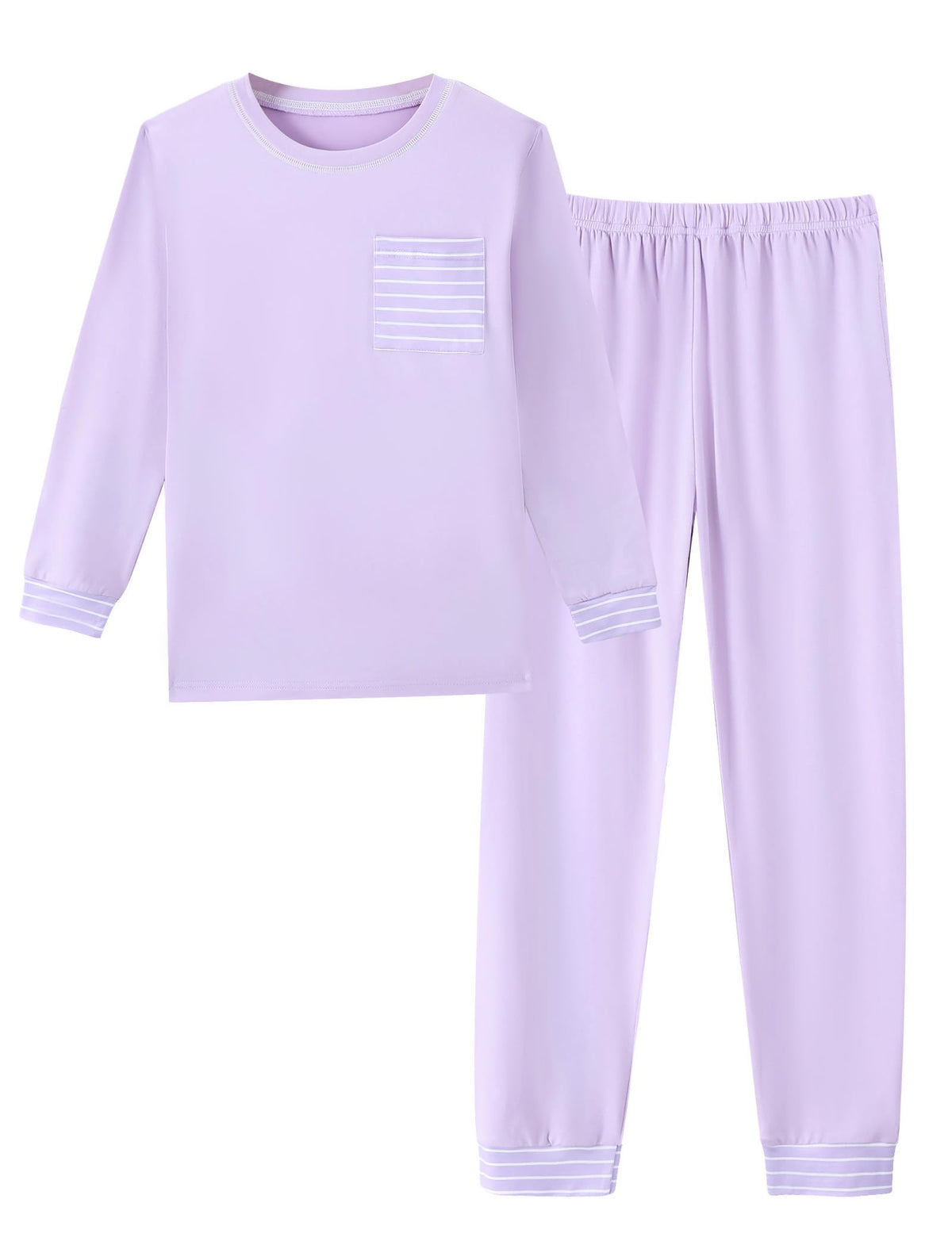 Mikrdoo Girls Pajamas Soft Stretch 2Pc Long Sleeve Top & Pants Size 8-16