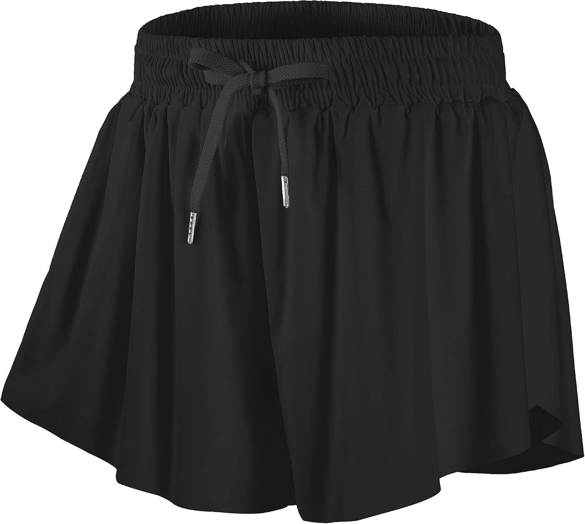 DIPUG Girls Butterfly Shorts with Pocket 2-in-1 Flowy Athletic Cheer Skorts