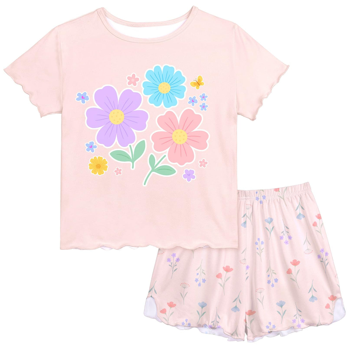 Play Tailor Girls Pajamas for Toddler Ruffled Kids Pjs Sets Sleepwear 3-10Y