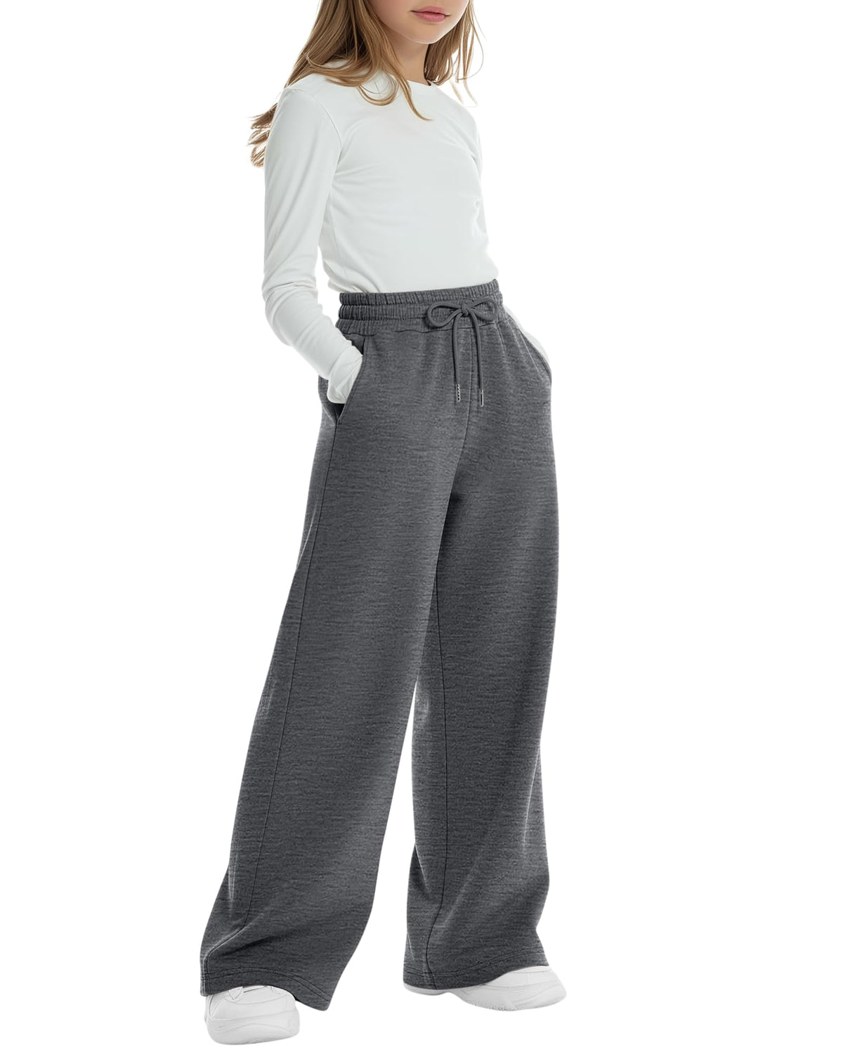 Girls Wide Leg Sweatpants Oversized Baggy Pant