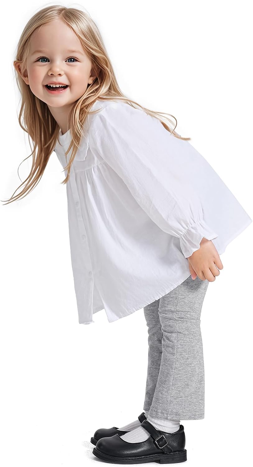 Witwot Toddler Girl Flare Pants Girls Cotton Leggings Bell Bottoms Clothes