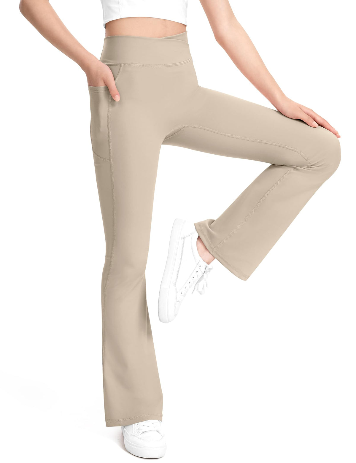 KEREDA Girls Flare Leggings High Waist Bell Bottoms for Kids Yoga Pants
