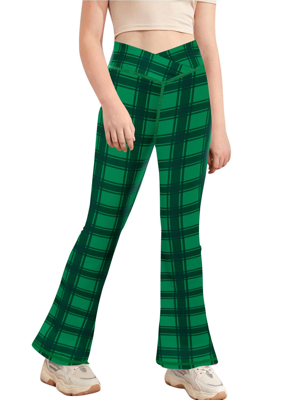 Esobo Girls Flare Leggings Kids High Waist Yoga Dance Pants Bell Bottoms