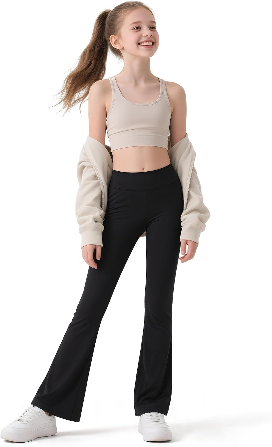 HASMES 3 Pack Girls Flare Leggings Kids Bell Bottom Dance Yoga Pants