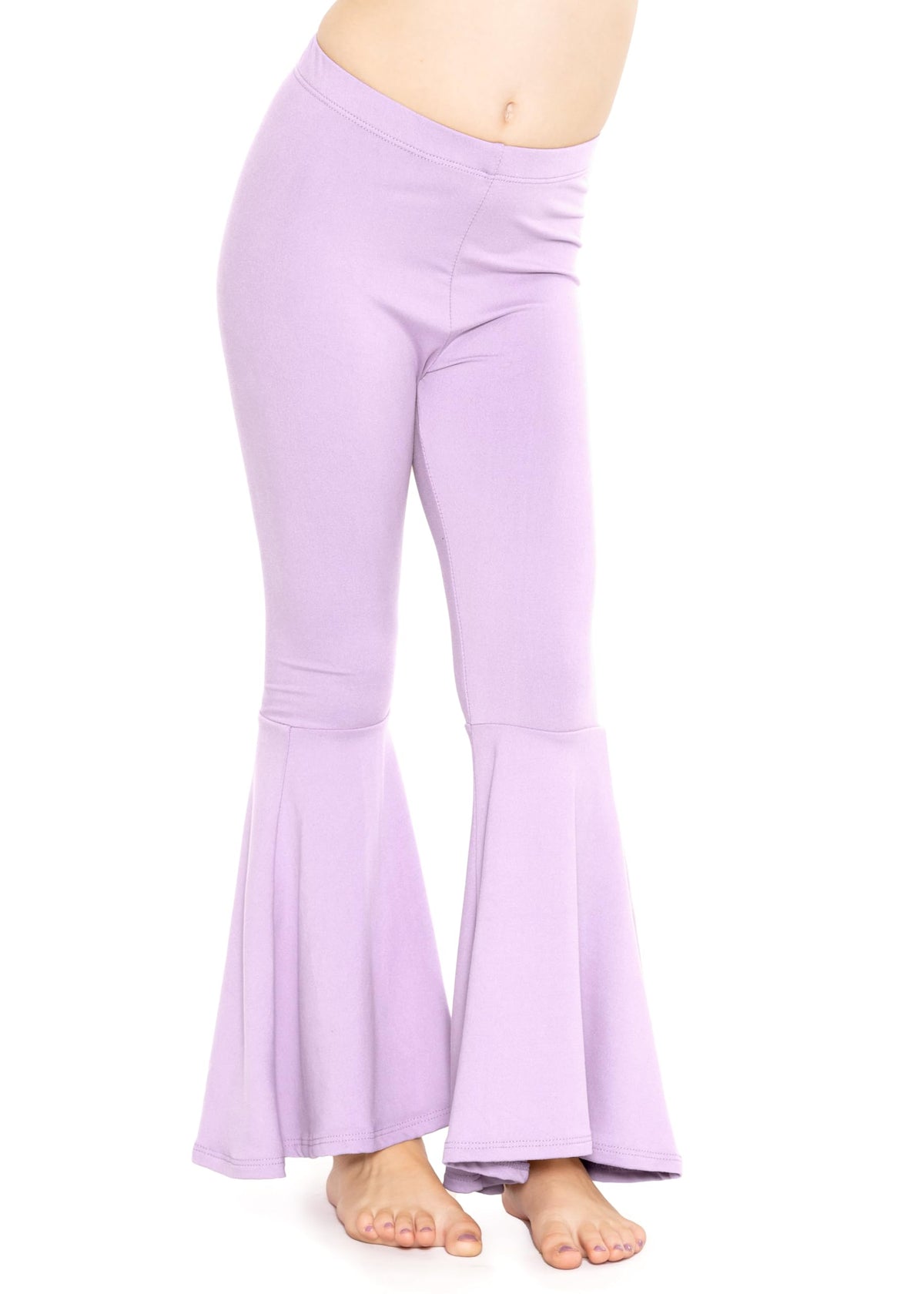 STRETCH IS COMFORT Girls Stretch Bell Bottoms Flare Pants Little | Big Kid Ruffle Bootcut Leggings | Sizes 2-14