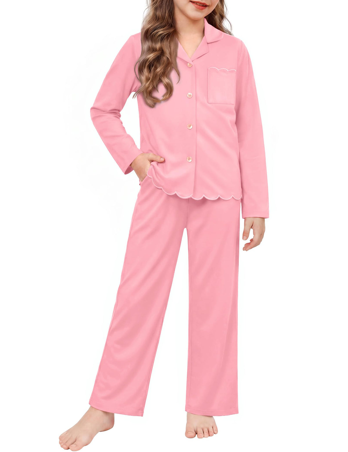 Arshiner Girls Pajamas Long Sleeve Sleepwear Cute Printed Button Down Pjs