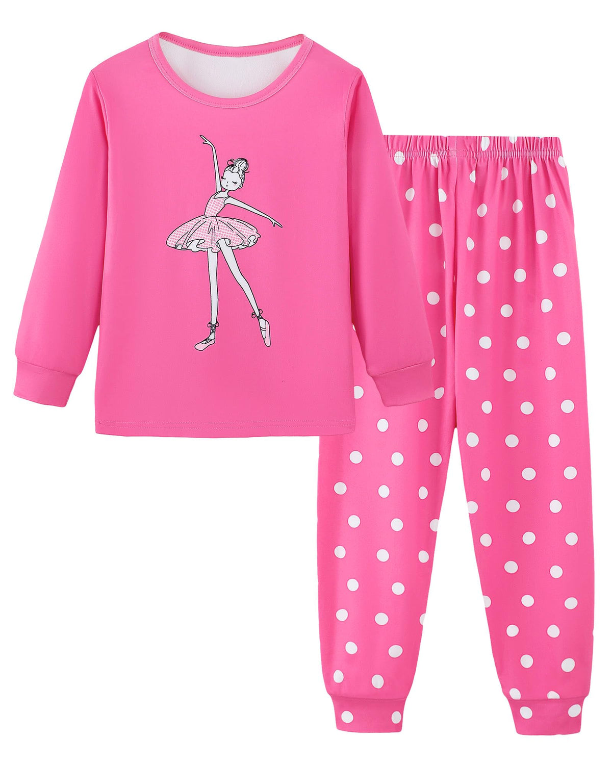 Mikrdoo Girls Pajamas Set Long Sleeve Top and Pants 2 Piece Sleepwear