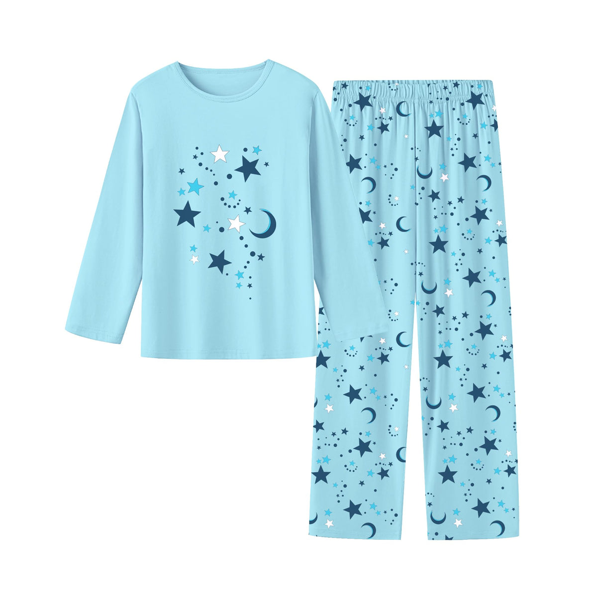 Umeyda 2-Piece Pajama Set for Girls, 100% Cotton Cartoon Pattern Sleepwear Pjs Set Size 5-14