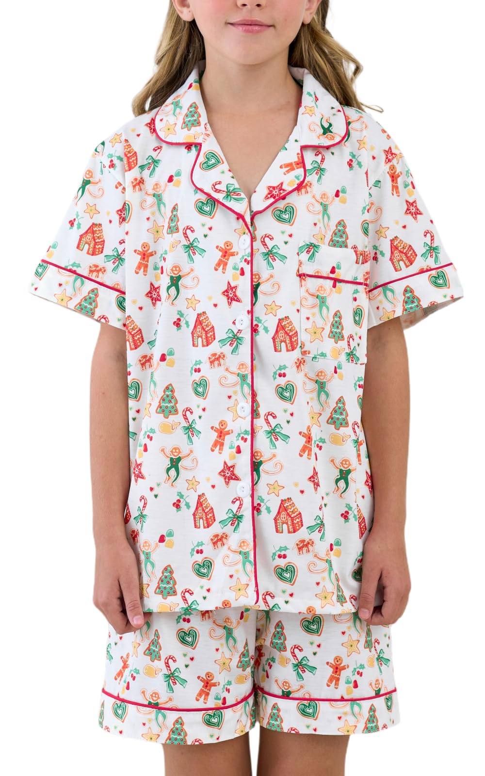 Girls Summer Outfit,Kids Monkey Button Down Loungewear Sleepwear Pjs