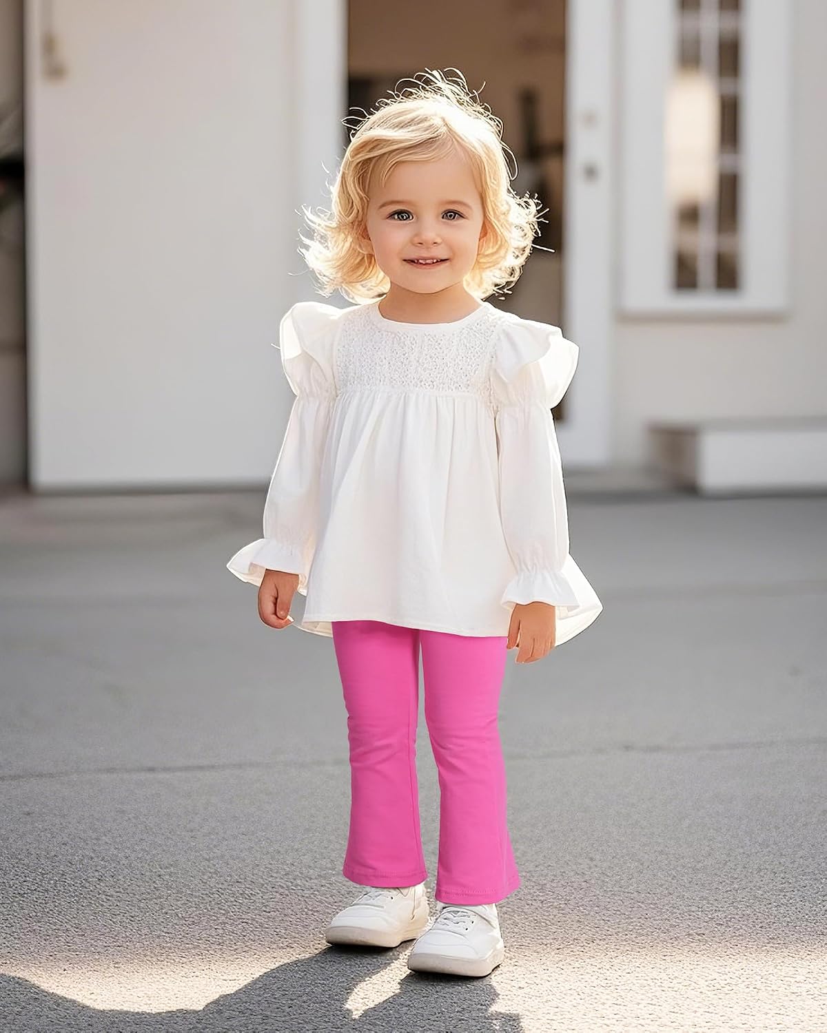 Witwot Toddler Girl Flare Pants Girls Cotton Leggings Bell Bottoms Clothes