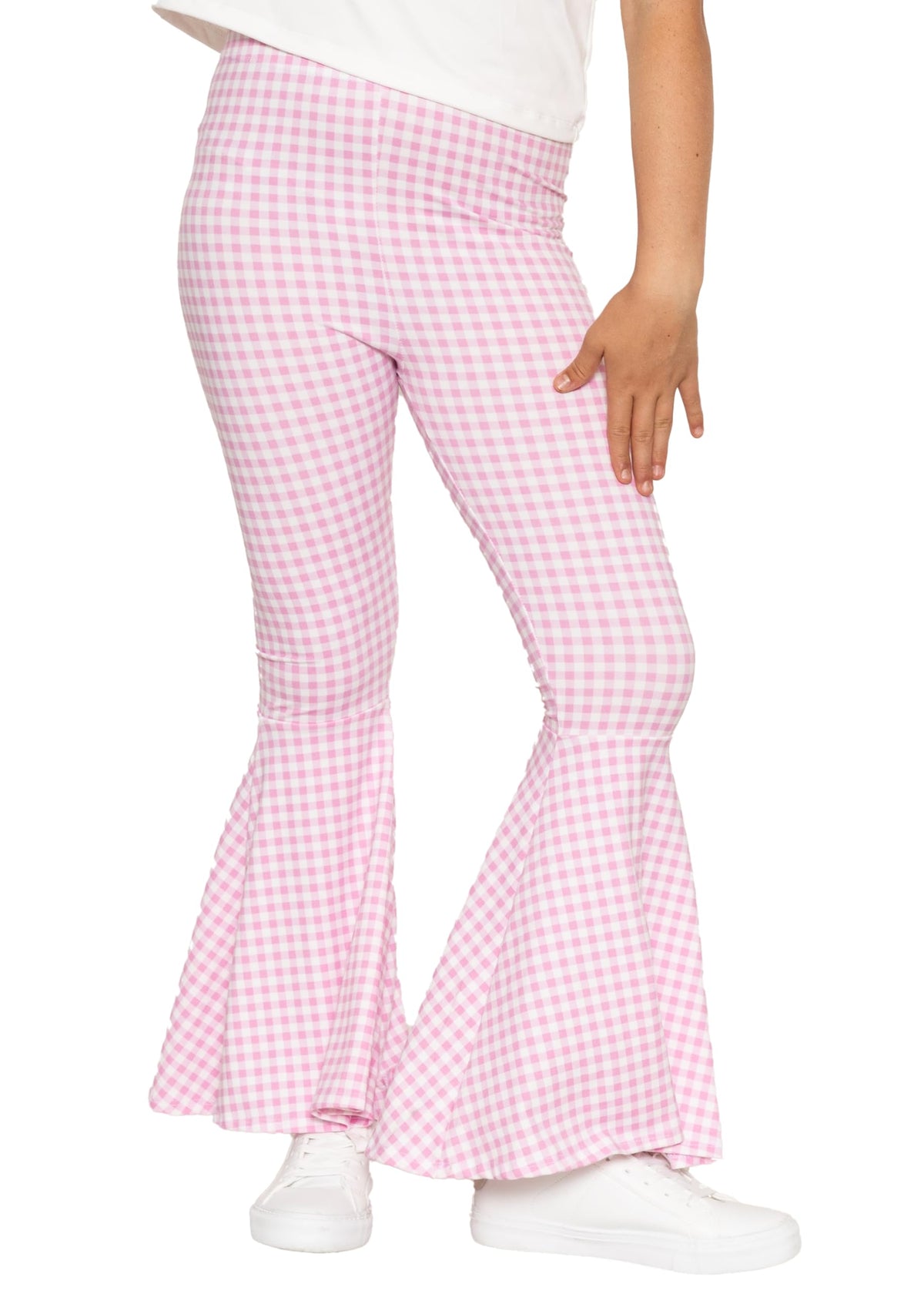 STRETCH IS COMFORT Girls Stretch Bell Bottoms Flare Pants Little | Big Kid Ruffle Bootcut Leggings | Sizes 2-14