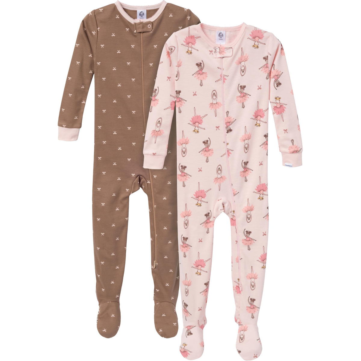 Gerber Baby Girls 2-Pack Footed Pajamas