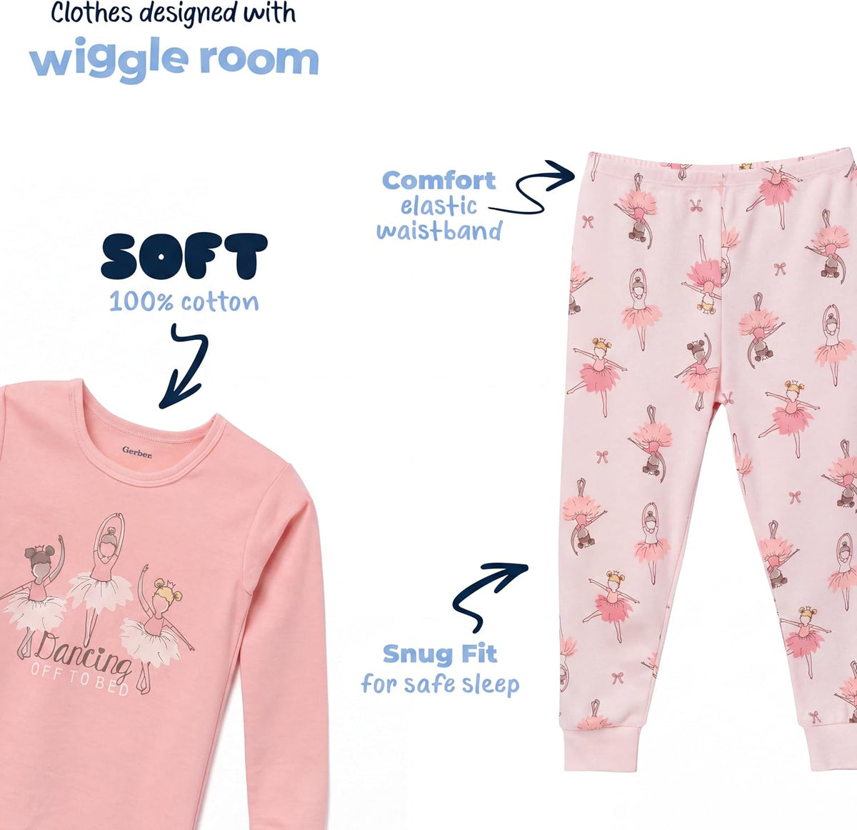Gerber Baby Girls 4-Piece Pajama Set