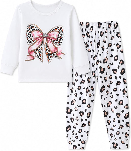 Mikrdoo Girls Pajamas 2 Piece Soft Long Sleeve Pjs Set for Kids 18M-7Y