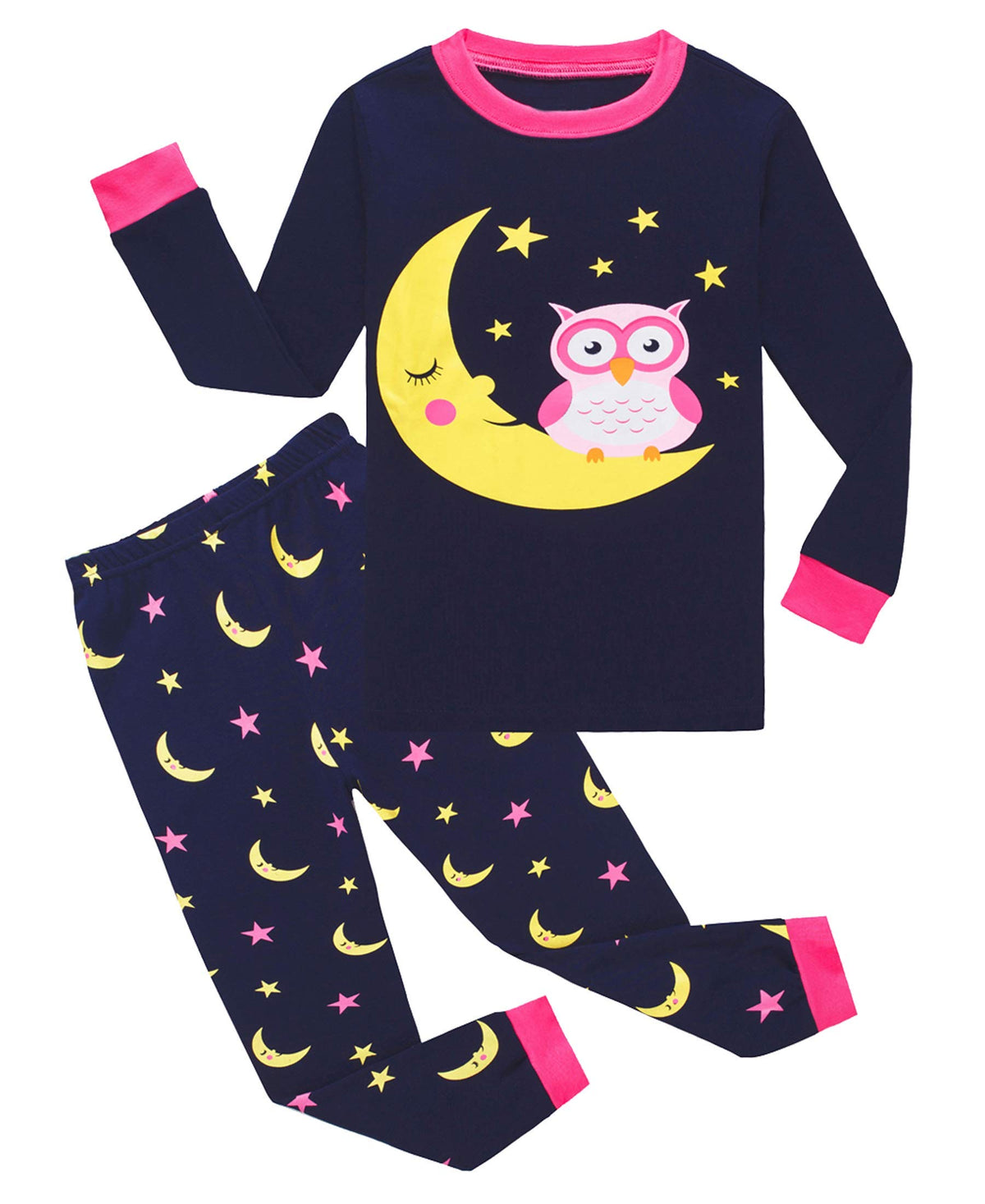 KikizYe Girls Pajamas Set Kids Long Sleeve PJs Cotton Jammies