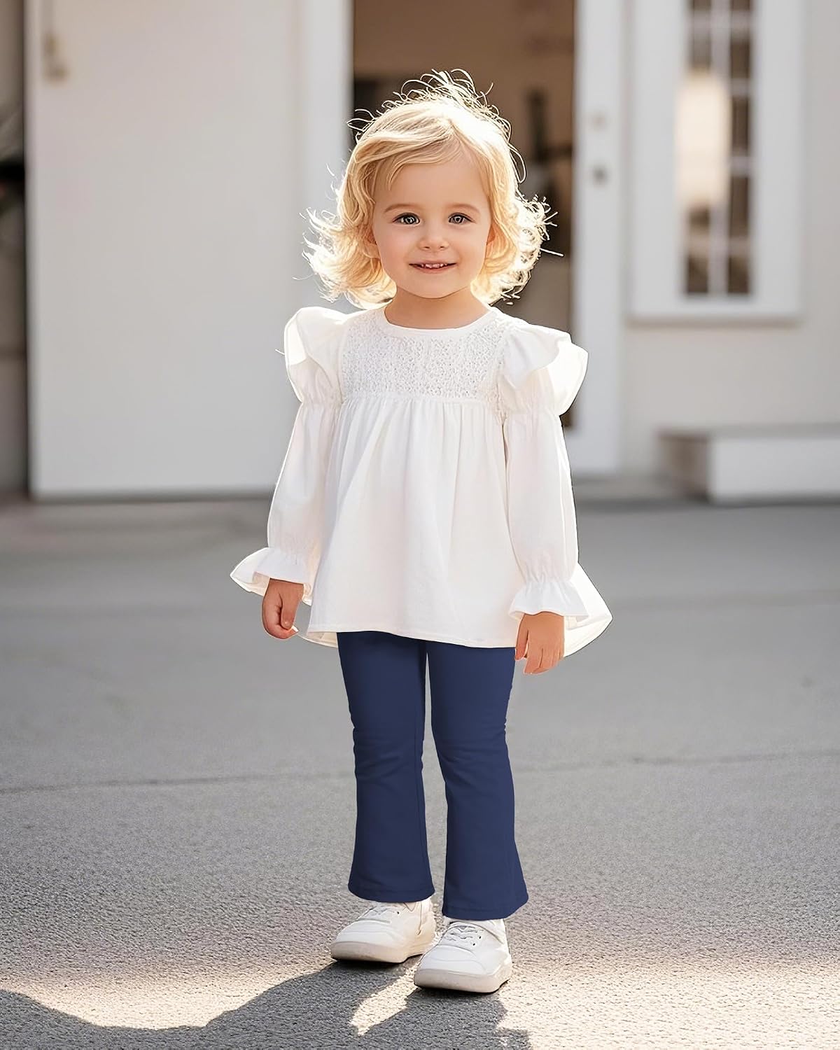 Witwot 3 Pack Baby Girls Flare Pants Cotton Toddler Bell Bottom Leggings
