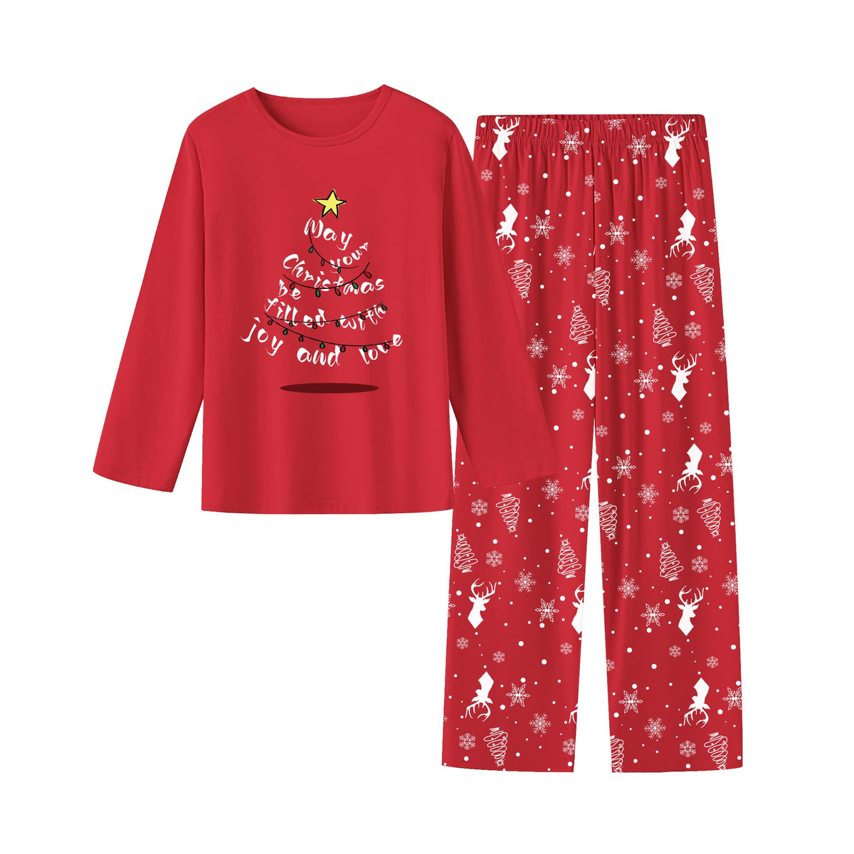Umeyda 2-Piece Pajama Set for Girls, 100% Cotton Cartoon Pattern Sleepwear Pjs Set Size 5-14