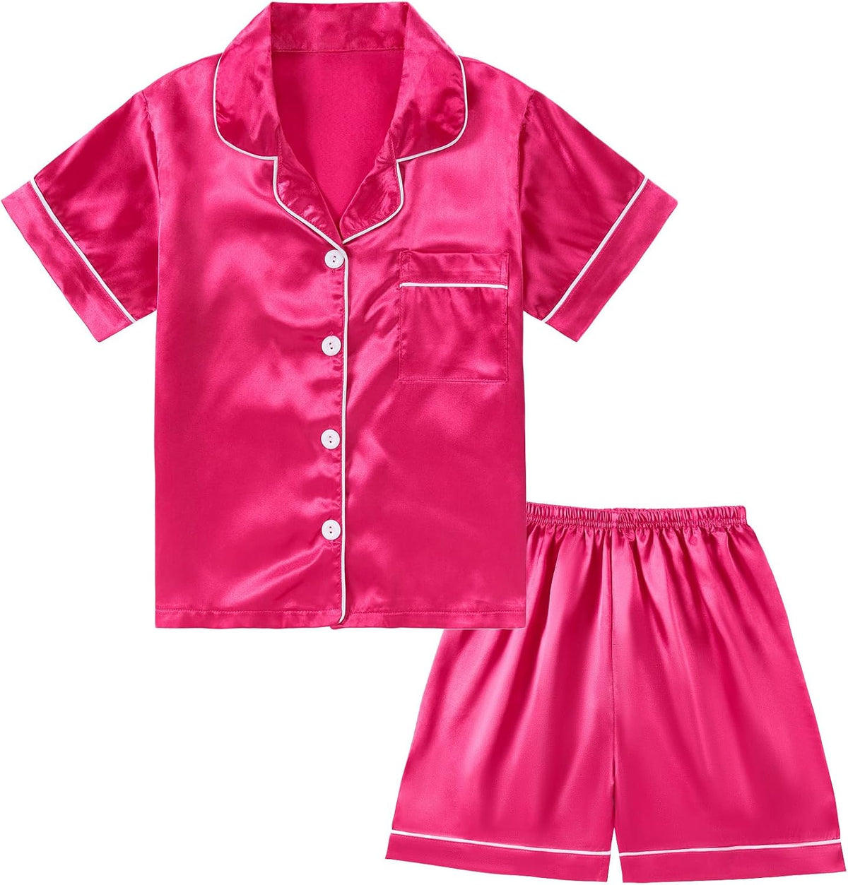 DIPUG Girls Pajamas Satin Pjs Short Sleeve Sleepover Party Gift