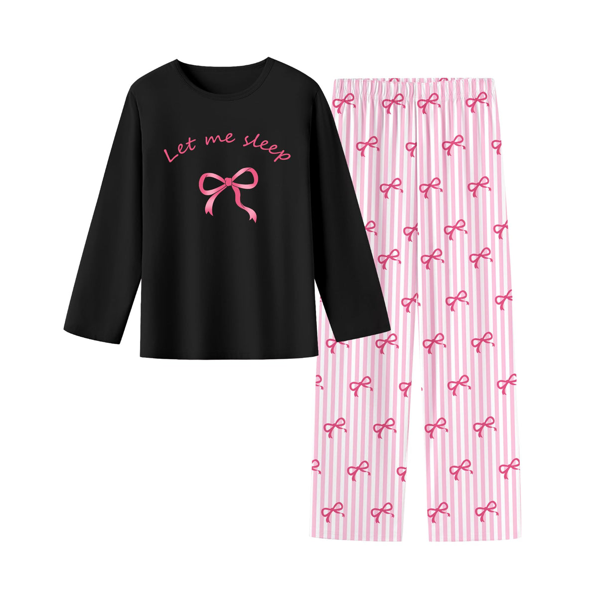 Umeyda 2-Piece Pajama Set for Girls, 100% Cotton Cartoon Pattern Sleepwear Pjs Set Size 5-14