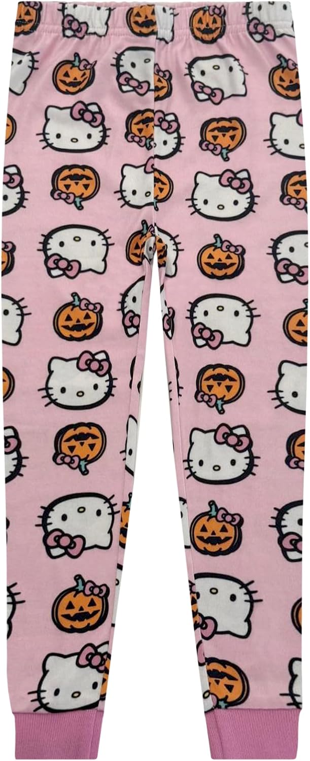 Hello Kitty Girls Halloween Pajamas - Kids 2 Piece Girl's PJ Set For Holiday - Long Sleeve Shirt & Pants - Official License