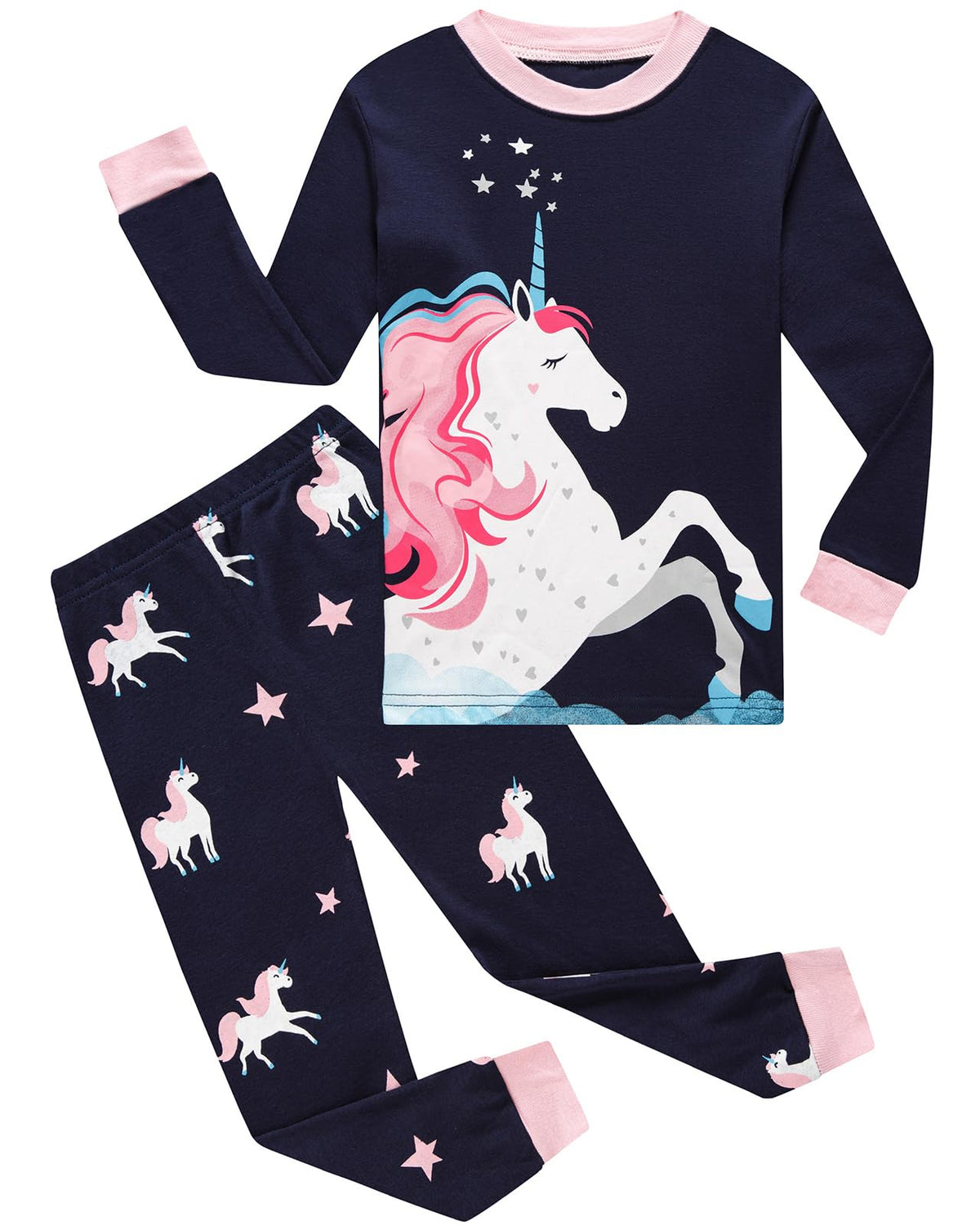 Little bety Girls Pajamas Toddlers Cotton Longsleeve Sleepwear 18M-16Year