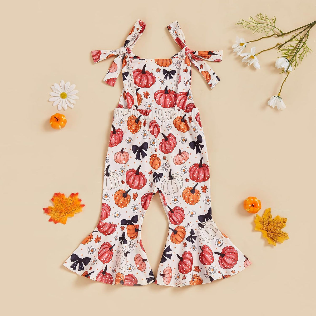 Toddler Baby Girl Bell Bottoms Romper Floral/Butterfly Overalls Suspender Flare Pants One Piece Strap Jumpsuit