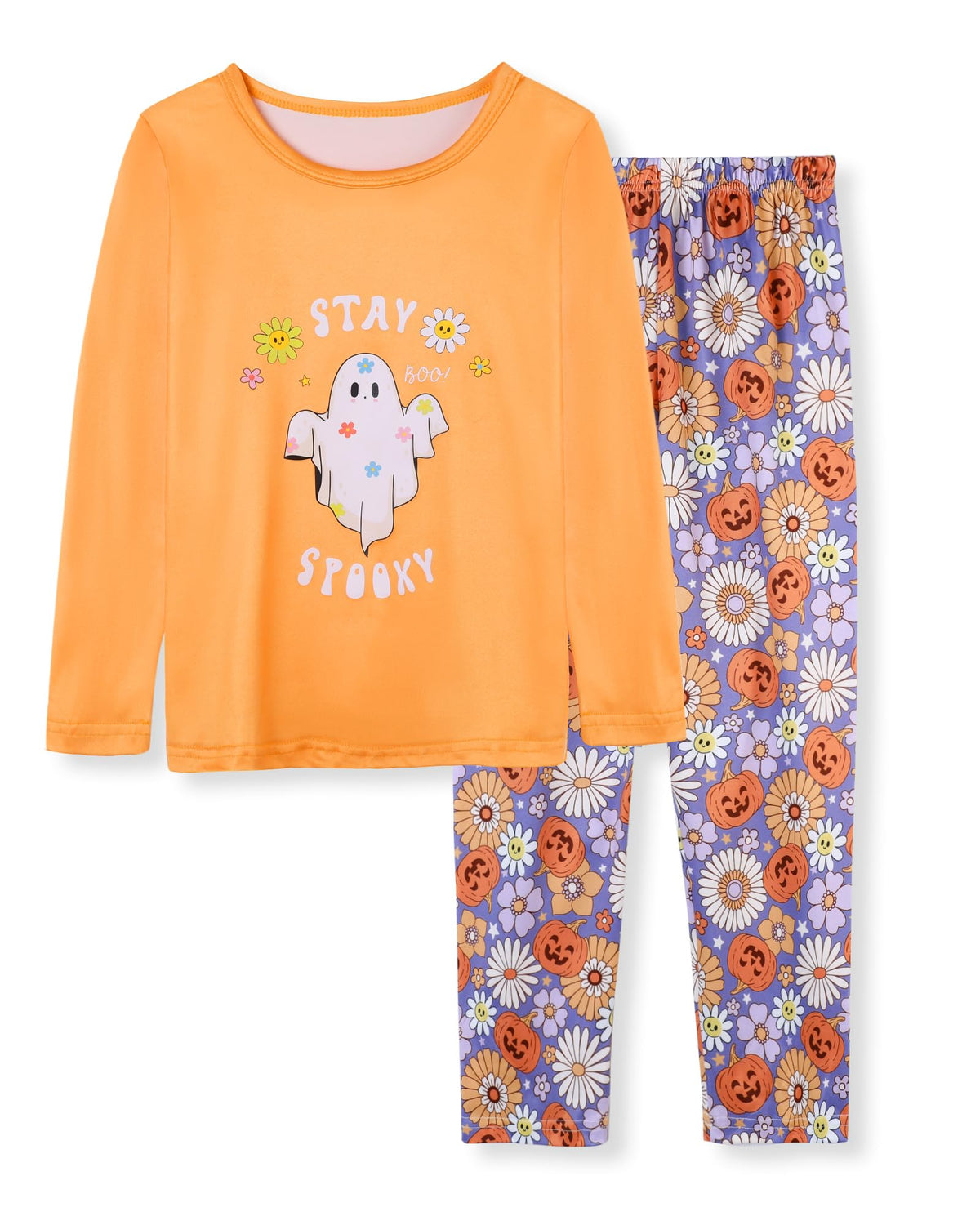 CARETOO Girls Pajama Set Long Sleeve Top Long Pants Pajamas Kids Tie Dye Cute Pattern Pj Sets Sleepwear for 3-12Y