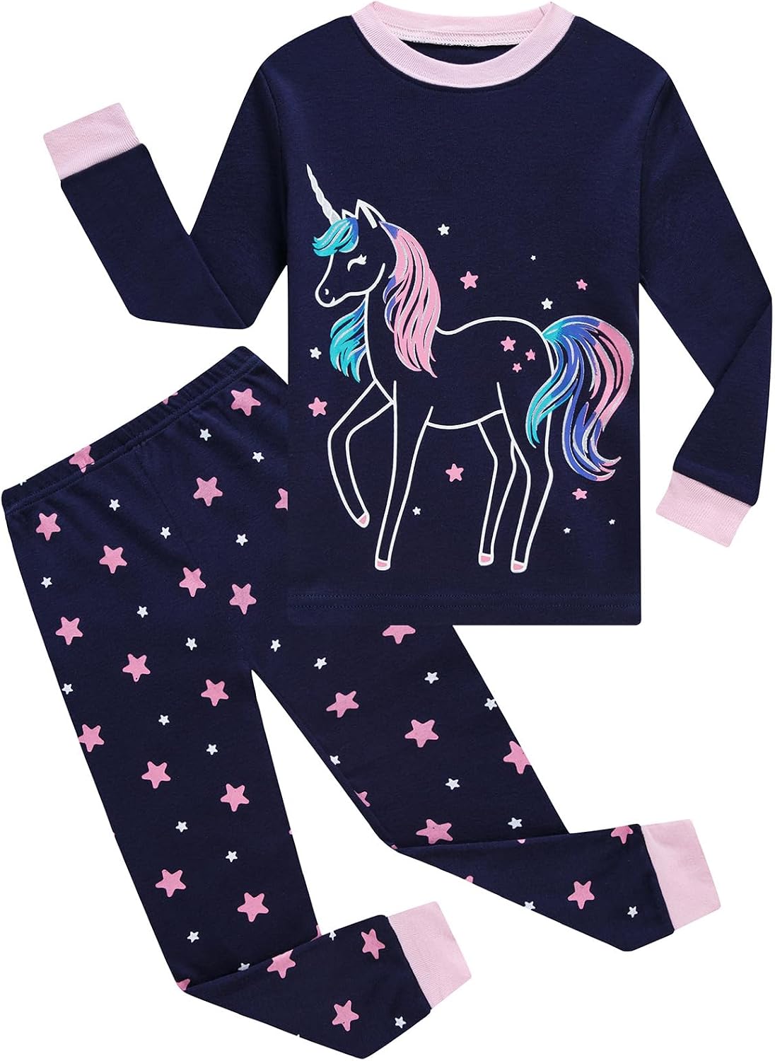 Little bety Girls Pajamas Toddlers Cotton Longsleeve Sleepwear 18M-16Year