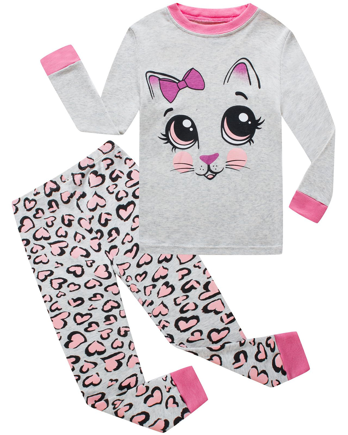 Little bety Girls Pajamas Toddlers Cotton Longsleeve Sleepwear 18M-16Year